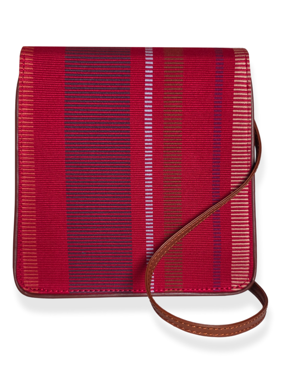 Handwoven KUSKAYA crossbody handbag Reds - QintiPeru.com