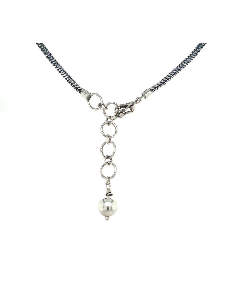 Clasp Sterling Silver & 5 Rough Andean Opal Necklace at QINTI The Peruvian Shop