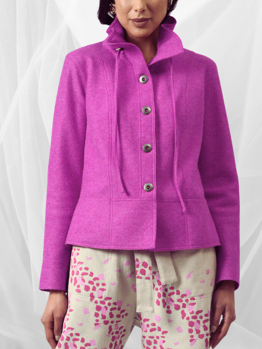 Baby Alpaca Jeanne jacket in lilac - QINTI The Peruvian Shop