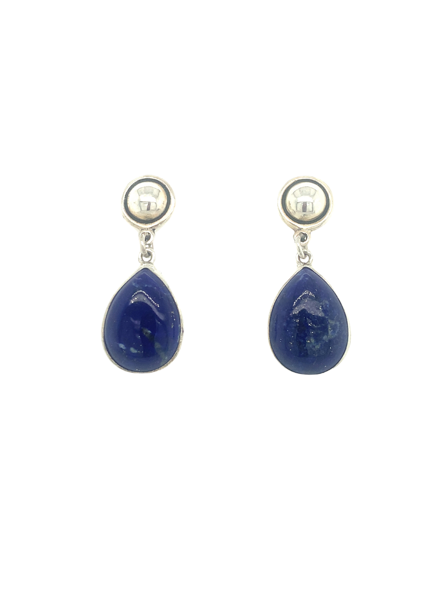 Sterling silver & Lapis Lazuli Teardrop Earrings - QINTI The Peruvian Shop