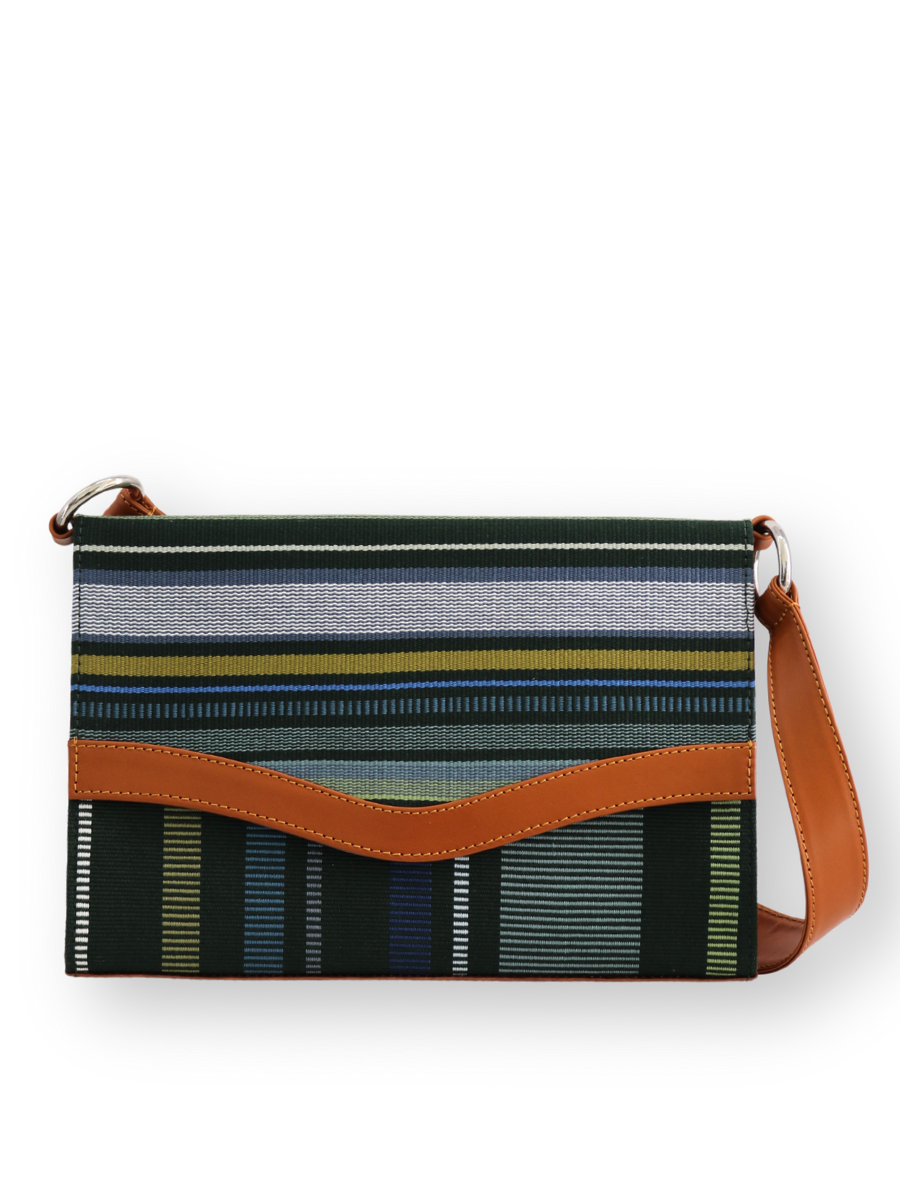 KUSKAYA handwoven Onda handbag with leather - QINTI The Peruvian Shop