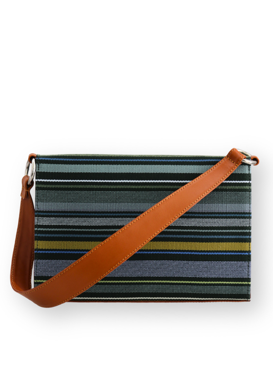 KUSKAYA handwoven Onda handbag with leather - QINTI The Peruvian Shop