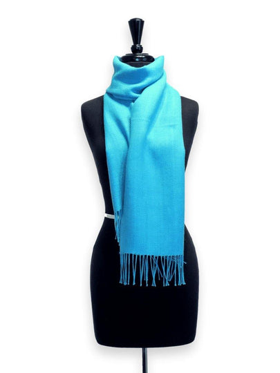 100% Baby Alpaca Scarf - Brights Aquamarine - Qinti - The Peruvian Shop