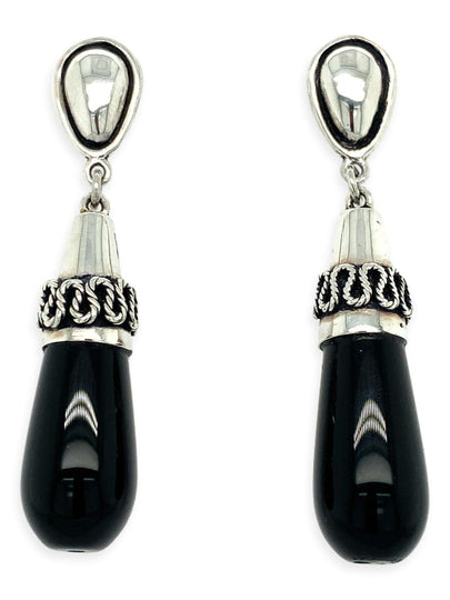 Black Onyx Drop Earrings