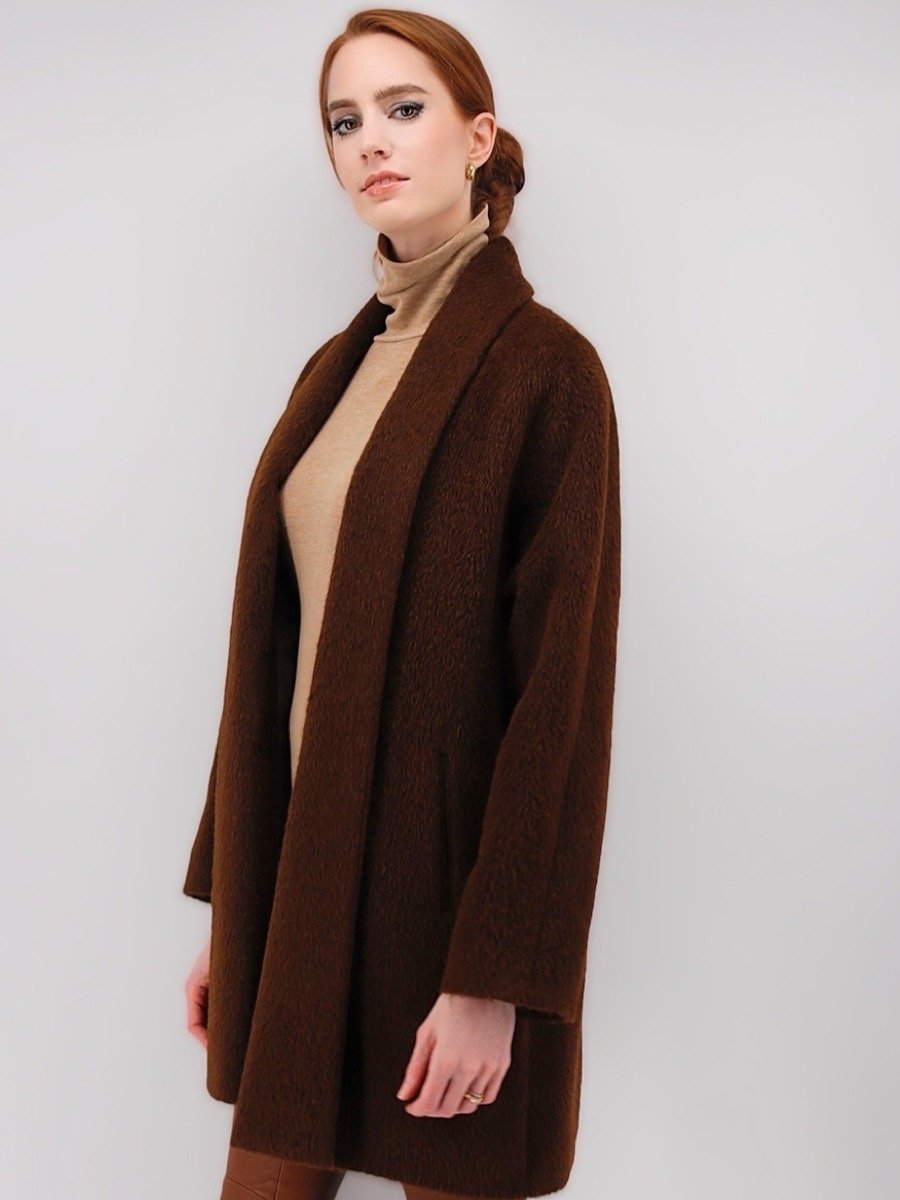 Suri Alpaca Swing Coat - Qinti - The Peruvian Shop