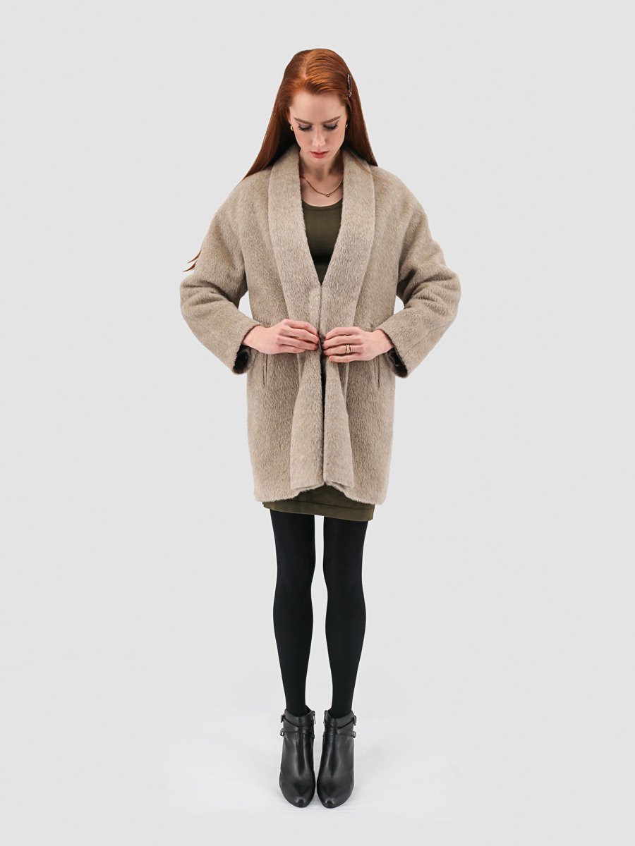 Suri Alpaca Swing Coat - Qinti - The Peruvian Shop