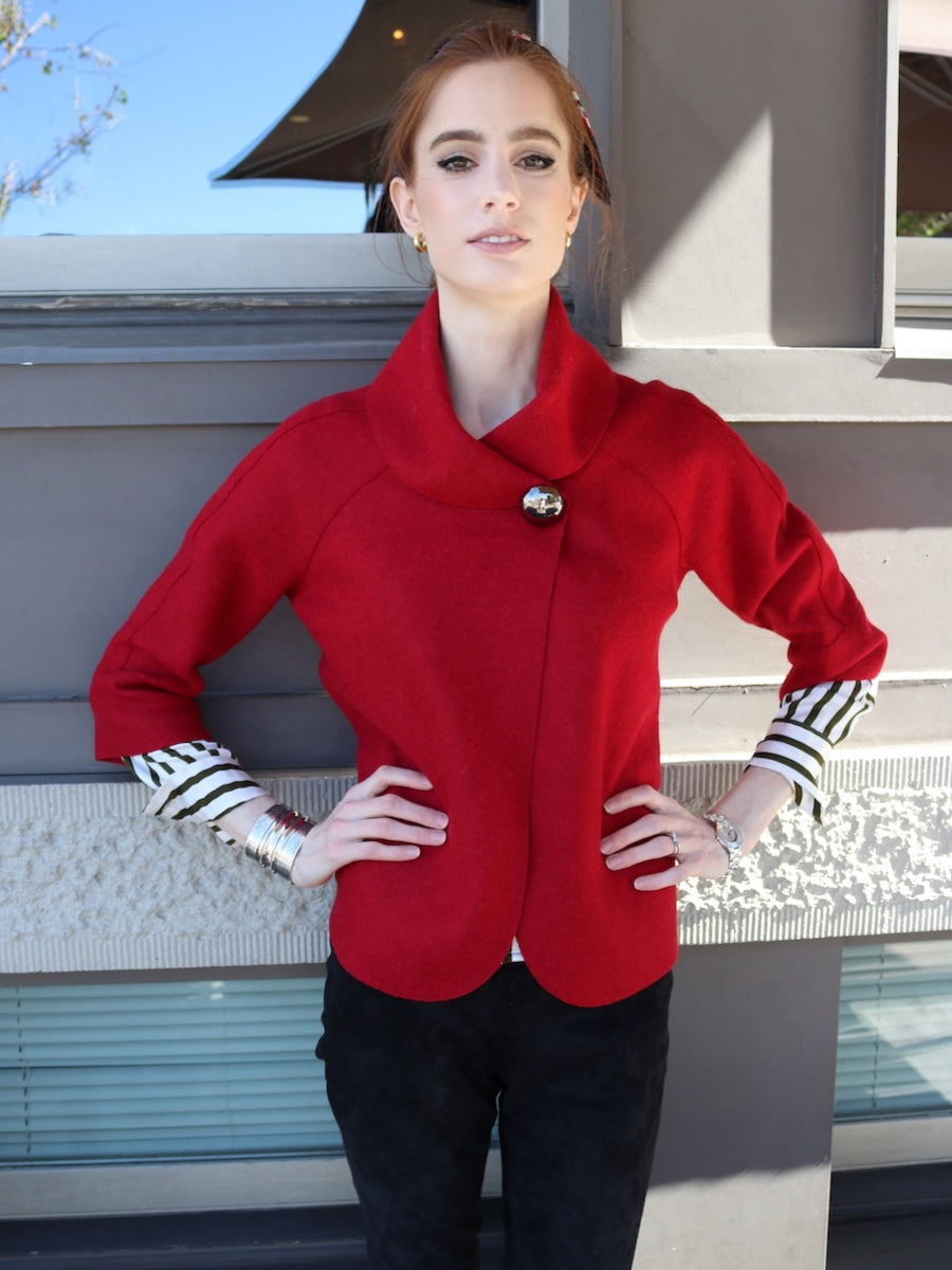 Pearly Button Aviator Jacket - Women - Ready-to-Wear