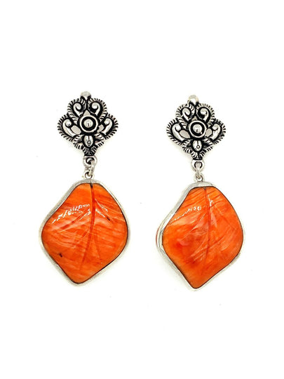 Sterling Silver & Spondylus Petal Drop Earrings